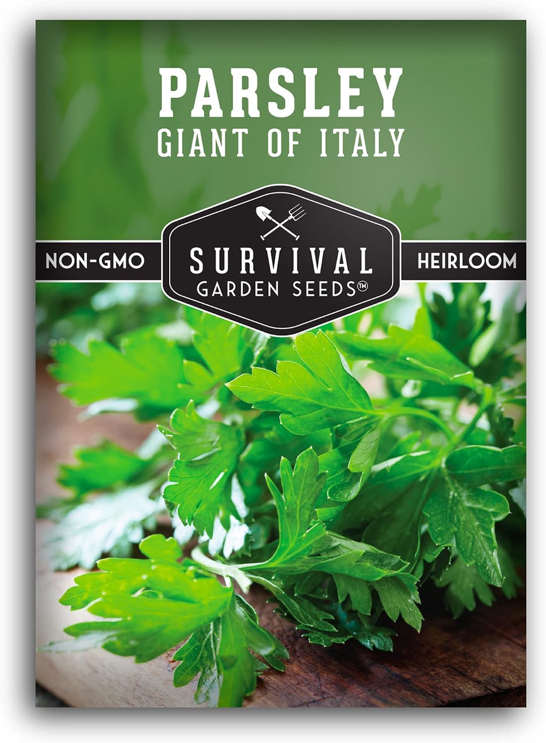 Giant of Italy Parsley Seeds for Planting - 1 Pack | Italian Flat Leaf Heirloom Herb with Large Flavorful Leaves, Non-GMO, Great for Cooking & Drying - Survival Garden Seeds
